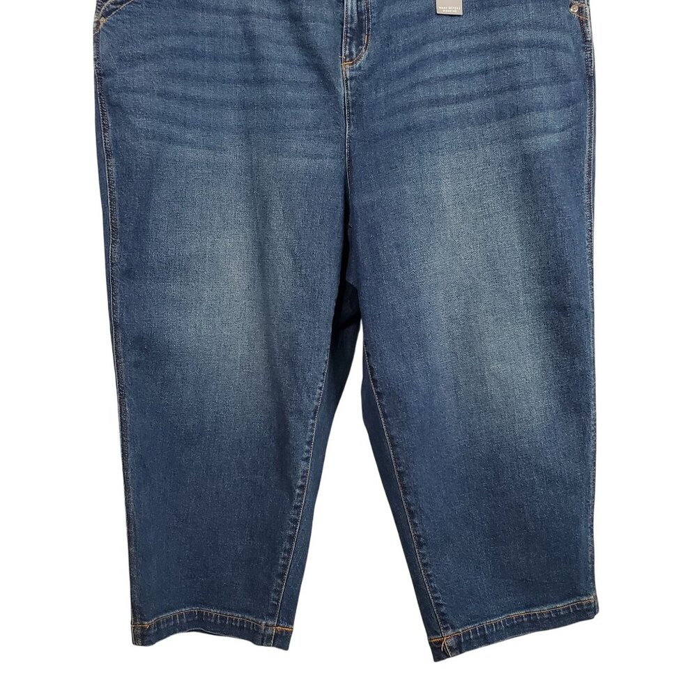 Lane Bryant Sz 24 Jeans Capris Mid Rise Boyfriend Denim Stretch Casual Pants NEW - Picture 6 of 14